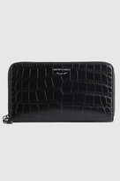 EMPORIO ARMANI Czarny portfel damski we wzór krokodyla Emporio Armani