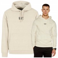 Emporio Armani EA7 Ecru Bluza Męska z kapturem Sportowa PREMIUM Ładna Emporio Armani EA7 Ecru Bluza Męska z kapturem Sportowa PREMIUM Ładna r.L