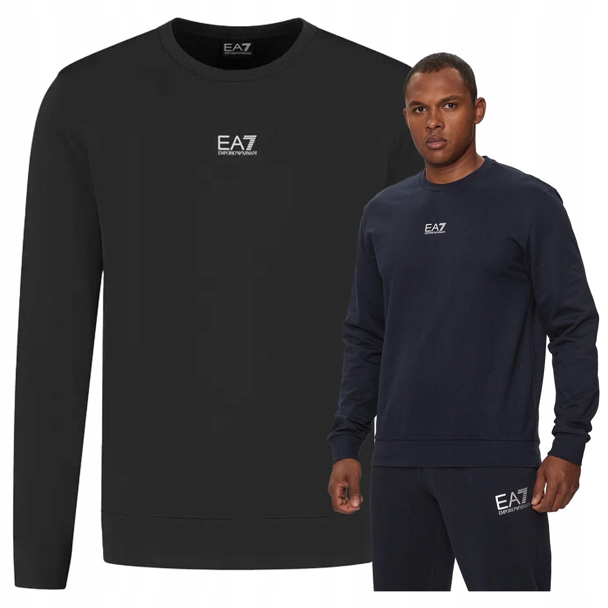 Emporio Armani Emporio Armani EA7 Granatowa Bluza Męska bez kaptura Sportowa PREMIUM Emporio Armani EA7 Granatowa Bluza Męska bez kaptura Sportowa PREMIUM r.L