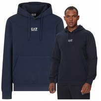 Emporio Armani EA7 Granatowa Bluza Męska z kapturem Sportowa PREMIUM Emporio Armani EA7 Granatowa Bluza Męska z kapturem Sportowa PREMIUM r.M
