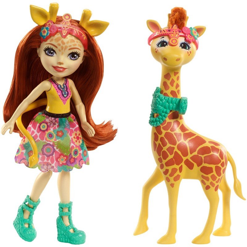 Enchantimals, lalka Gillian Giraffe i duże zwierzę, FKY74