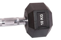 ENERO FIT, Hantla gumowa, Hex, czarny, 10 kg