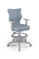 Entelo, Krzesło do biurka dla dziecka  dopasowane do wzrostu 146-176,5 cm, model Duo z podnóżkiem kolor niebieski obrotowe