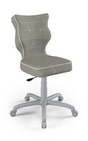 Entelo, Krzesło do biurka dla dziecka dopasowane do wzrostu 146-176,5 cm, model Petit szary obrotowe