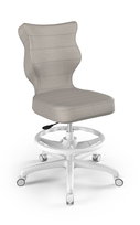 Entelo, Krzesło do biurka dla dziecka dopasowane do wzrostu 146-176,5 cm, model Petit z podnóżkiem kolor  szary obrotowe