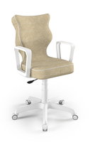 Entelo, Krzesło do biurka dla dziecka dopasowane do wzrostu 159-188 cm, model Norm kolor beżowy obrotowe