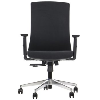 Ergonomiczne obrotowe krzesło biurowe TONO, czarny, podstawa chromowana, wysuw siedziska, regulowane podłokietniki - Stema