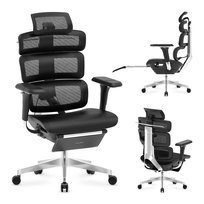 Ergonomiczny fotel biurowy Mark Adler Expert 9.8, podnóżek, podpora lędźwiowa, Czarny