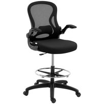 Ergonomiczny fotel kreślarski Vinsetto, siatkowy, wysoki fotel biurowy do biurka stojącego z podnoszonymi podłokietnikami, podparciem lędźwiowym, regulowanym pierścieniem podnóżka i wysokością