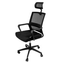Ergonomiczny fotel krzesło biurowe obrotowe Furvero Basic PLUS z wbudowanymi podłokietnikami i zagłówkiem czerń Furvero