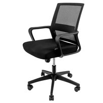Ergonomiczny fotel krzesło biurowe obrotowe Furvero Basic z wbudowanymi podłokietnikami i podparciem lędźwiowym czarny Furvero