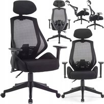 Ergonomiczny Fotel Obrotowy BHP Multiblock Czarny Z Zagłówkiem Q-406 SIGNAL Signal