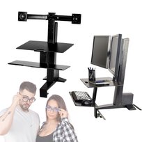 Ergonomiczny UCHWYT na biurko 2 monitory do 24 cali AMAZON Basics