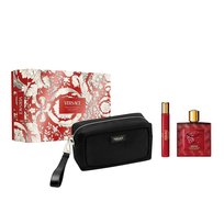 Eros Flame zestaw woda perfumowana spray 100ml + miniatura wody perfumowanej spray 10ml + kosmetyczka