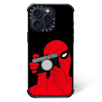 ERT GROUP Oryginalne i oficjalnie licencjonowane Marvel wzór Spider Man 026 Magnetyczne etui na telefon komórkowy IPHONE 15 PRO Etui kompatybilne z MagSafe, Czarny - Marvel