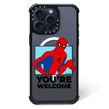 ERT GROUP Oryginalne i oficjalnie licencjonowane Marvel wzór Spider Man 030 Magnetyczne etui na telefon komórkowy IPHONE 15 Etui kompatybilne z MagSafe, Przeźroczysty - Marvel