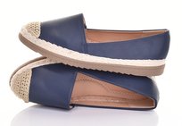 ESPADRYLE DAMSKIE LEKKIE TENISÓWKI WSUWANE EKOSKÓRZANE MODNE GRANATOWE Inna marka