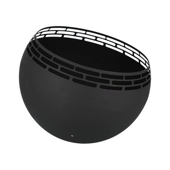 Esschert Design Palenisko w formie kuli z krawędzią w paski, czarne - Esschert Design