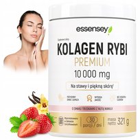 ESSENSEY Kolagen Rybi 10000 mg Premium + Hialuron, Wit. C D3 - Dla Pięknej skóry, Mięśnie, Stawy, Kości