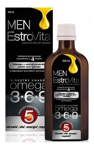 Zdjęcia - Witaminy i składniki mineralne Suplement diety, EstroVita Men Omega 3-6-9 dla mężczyzn 250ml