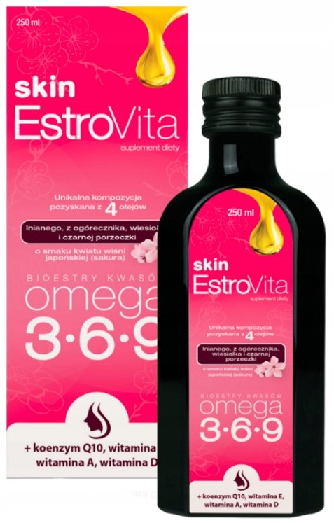 Zdjęcia - Witaminy i składniki mineralne Sakura Suplement diety, Estrovita, Skin, Kwasy omega , 250 ml 