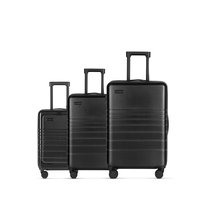 ETERNITIVE Zestaw 3 walizek, Materiał ABS, Zamek TSA, Koła 360°, Czarne