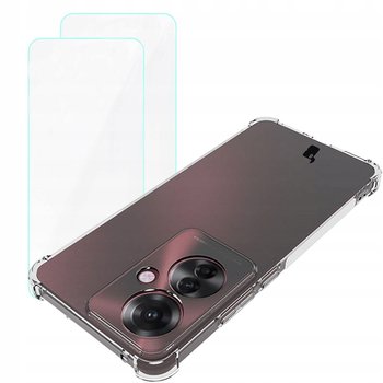 Etui + 2x folia Bizon Case Clear Pack do Oppo Reno11 F 5G, przezroczyste - Bizon
