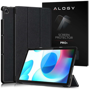 Etui Alogy Book Cover do Realme Pad 10.4 Czarne + Szkło - Alogy