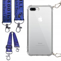 Etui ANTI-SHOCK na SMYCZY do IPHONE 8 PLUS Ochronna Pasek GRANATOWY Funnycase