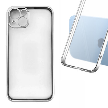 etui apgo EP Hybrid Matte  do Apple iPhone 13 - matowe, krawędź z metalicznym efektem w kolorze Srebrny - apgo