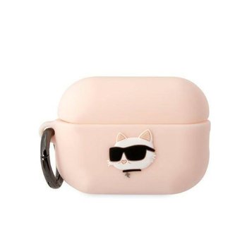 Etui Apple Airpods Pro 2 Karl Lagerfeld Silicone Choupette Head 3D Jasny Róż - Karl Lagerfeld