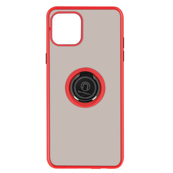 Etui Apple iPhone 12/12 Pro Bi-material Metal Ring Function Stand czerwone - Avizar