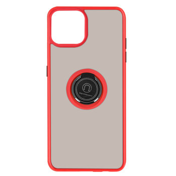 Etui Apple iPhone 13 Pro Bi-materiał Metal Ring Support - czerwone - Avizar