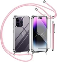 ETUI APPLE IPHONE 14 PRO MAX CASE PRZEŹROCZYSTY ZE SZNURKIEM +SZŁO RYSIK Amazon