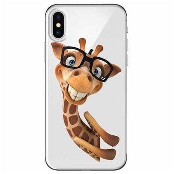 Etui, Apple iPhone X, Wesoła żyrafa w okularach  - EtuiStudio