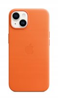 Etui Apple Leather Do Iphone 14 Pomarańczowe