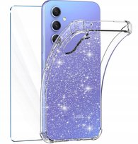ETUI BEZBARWNE BROKATOWE ŚWIECĄCE DO SAMSUNG A56 5G +SZKŁO Samsung