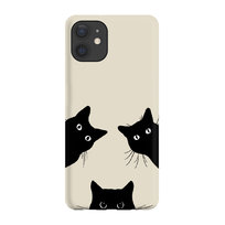Etui beżowe matowe z nadrukiem Apple iPhone 11 Czarne koty