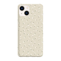 Etui beżowe matowe z nadrukiem Apple iPhone 15 Stokrotki mini białe