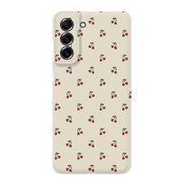Etui beżowe matowe z nadrukiem Samsung Galaxy S23 Plus Wisienki tiny