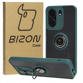 Etui Bizon Case Hybrid Ring do Xiaomi Redmi 13C / Poco C65, ciemnozielone - Bizon
