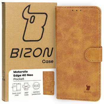 Etui Bizon Case Pocket do Motorola Edge 40 Neo, brązowe - Bizon