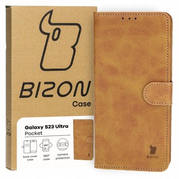 Etui Bizon Case Pocket do Samsung Galaxy S23 Ultra, brązowe - Bizon