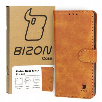 Etui Bizon Case Pocket do Xiaomi Redmi Note 13 5G, brązowe - Bizon