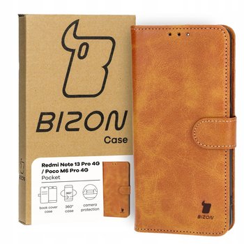 Etui Bizon Case Pocket do Xiaomi Redmi Note 13 Pro 4G / Xiaomi Poco M6 Pro 4G, brązowe - Bizon