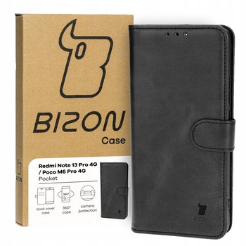Etui Bizon Case Pocket do Xiaomi Redmi Note 13 Pro 4G / Xiaomi Poco M6 Pro 4G, czarne - Bizon