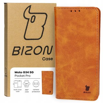 Etui Bizon Case Pocket Pro do Motorola Moto G34 5G, brązowe - Bizon