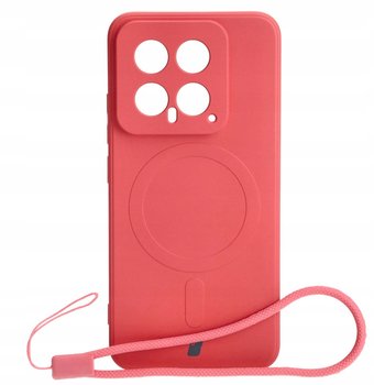 Etui Bizon Case Silicone Magnetic Sq do Xiaomi 14, brudny róż - Bizon