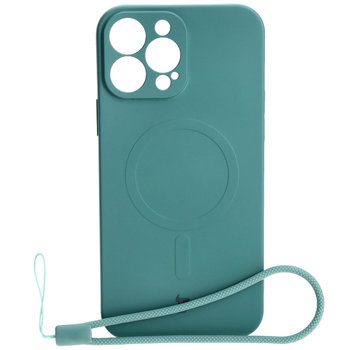 Etui Bizon Case Silicone MagSafe do iPhone 13 Pro Max, ciemnozielone - Bizon