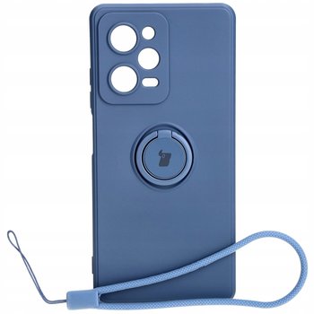 Etui Bizon Case Silicone Ring Sq do Xiaomi Redmi Note 12 Pro 5G / Poco X5 Pro, granatowe - Bizon